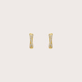 Double Gold Pave Hoops