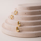 Gold Dome Huggies with Gemstones