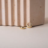 Gold Dome Huggies with Gemstones