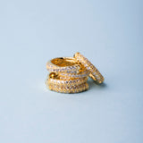 Gold Pave Hoops
