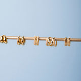 Double Gold Pave Hoops