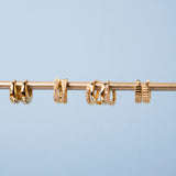 Gold Dome Huggies with Gemstones