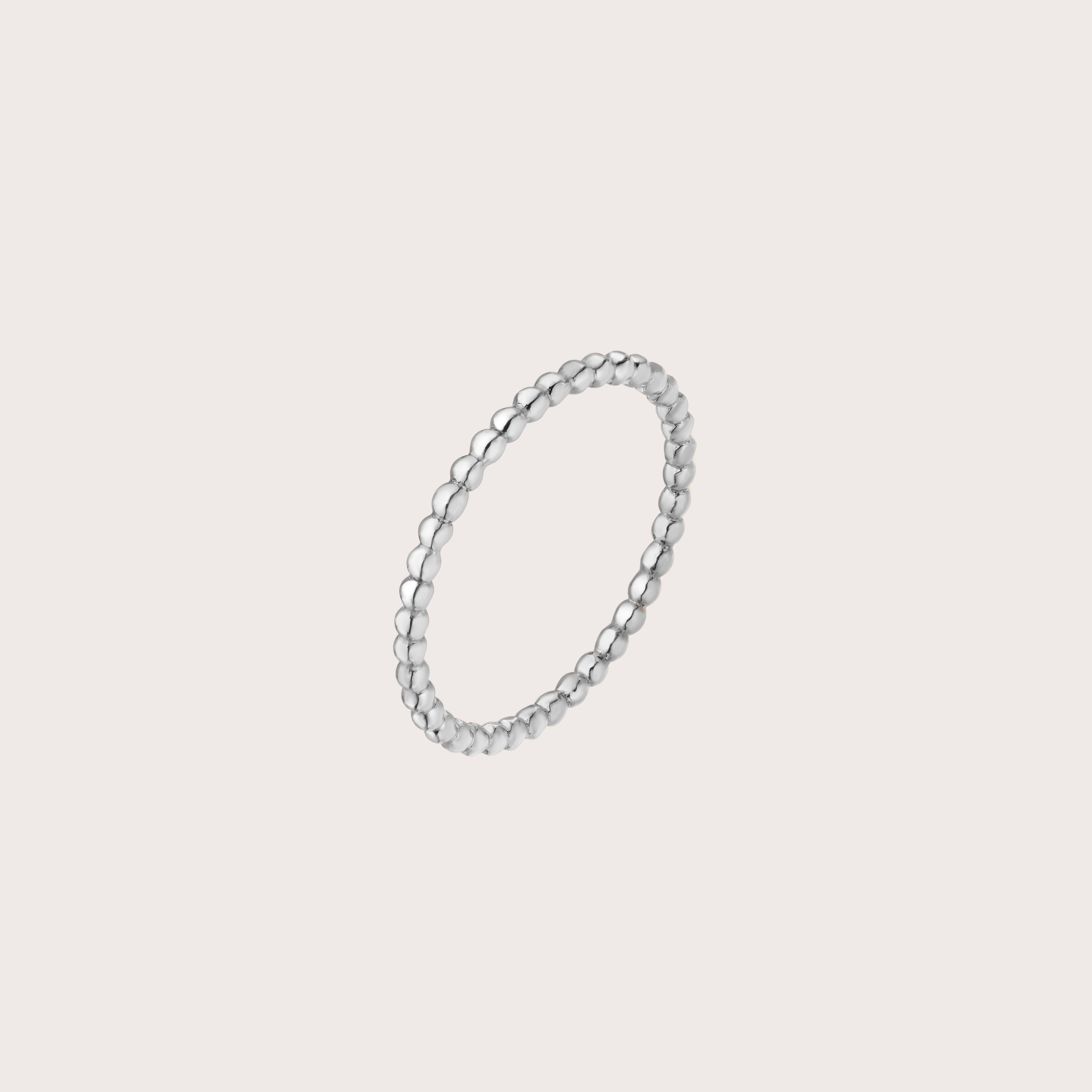 Silver Beaded Thin Ring