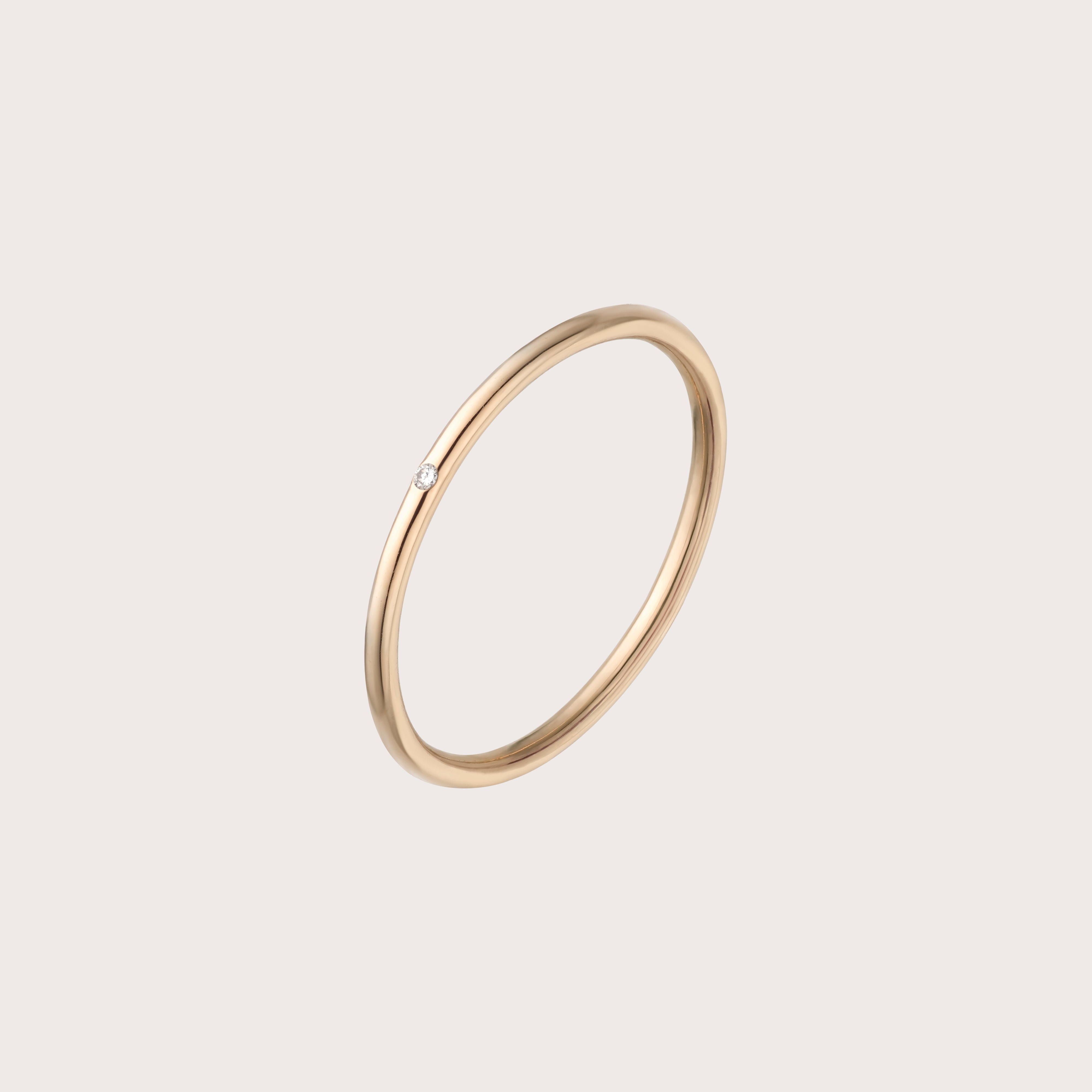 Stacking Ring with Single Stone